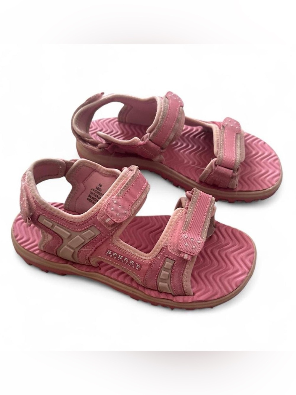 Sperry pink velcro straps sandals